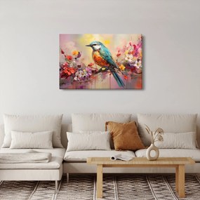 Obraz - Maľba vtáčika (90x60 cm)