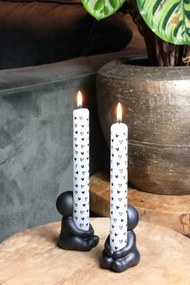 Sada 2 kameninových svietnikov IDEAS 4 SEASONS, čierna