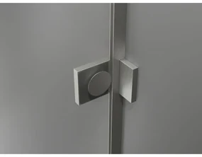 Mexen Lunar, L päťuholníkový sprchový kút naklápací doľava 80 x 80 cm, 8mm číre sklo, oceľový profil, 831L-080L-080P-97-00-L