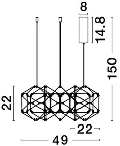 LED luster Nebula 49 čierne