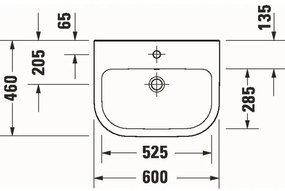 Duravit 23986000002 - Závesné umývadlo D-CODE 60x46 cm keramika/lesklá biela
