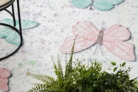 Koberec protišmykový BAMBINO Motýle, pre deti Veľkosť: 160x220cm