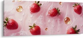 Obraz - Jahody v bublinách (120x50 cm)