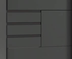 Šatníková skriňa Coburg, 180 cm, grafit/dub artisan