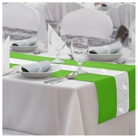 Behúň na stôl Glamour so zirkónmi zelený