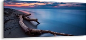 Obraz pláže pri západe slnka (120x50 cm)