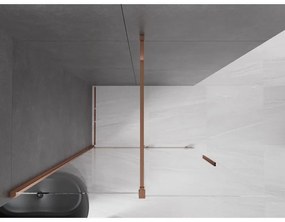 Mexen Velar, posuvné dvere do otvoru typ Walk-In 140 cm, 8mm číre sklo, ružové zlato, 871-140-000-03-60