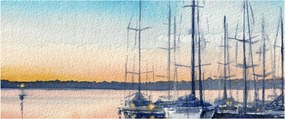 Obraz - Lodičky, aquarel (120x50 cm)
