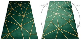 Koberec EMERALD exkluzívny 1013 glamour, geometrický zeleno / zlatý