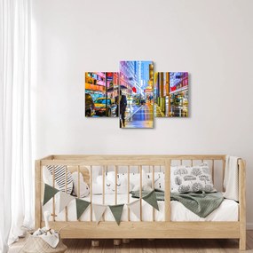 Obraz - Mesto v neónovej žiare (90x60 cm)