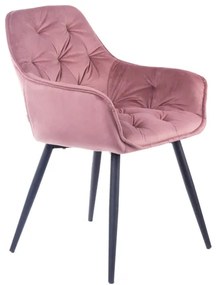 Jedálenská stolička CHERRY zamatová ružová ALL 999158