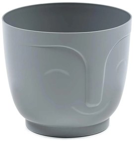 PLASTOVÝ KVETINÁČ ZOE 16X18,5 CM SIVÁ