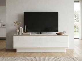 TV stolík ALVIN 135 cm, biela/zlatá