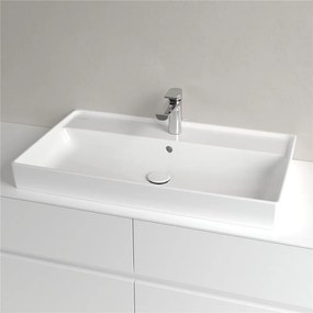 VILLEROY &amp; BOCH Collaro umývadlo na skrinku s otvorom, s prepadom, spodná strana brúsená, 800 x 470 mm, biela alpská, 4A338G01