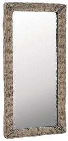vidaXL Zrkadlo s prúteným rámom hnedé 50x100 cm