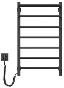 Kúpeľňový elektrický radiátor s termostatom FORTIS 350W/230V 80,6 cm IP44 čierny ľavý