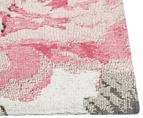Bavlnený koberec 140 x 200 cm ružový EJAZ Beliani