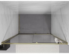 Mexen Exo, posuvné sprchové dvere 160 cm, číre sklo, zlatá, 8151-160-000-50-00