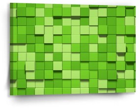Sablio Obraz Green Blocks 3D - 90x60 cm