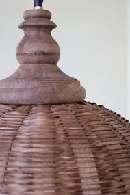 Prírodné antik závesné svetlo lampa z prúteného ratanu - Ø 31*38cm/ E27/ 25W