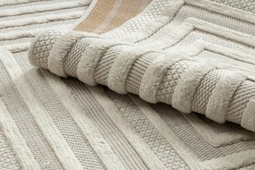 Koberec SANTO  SIZAL 0999, geometrické tvary, biely