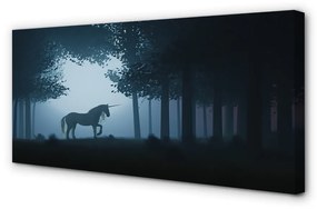 Obraz na plátne Las noc jednorožec 120x60 cm