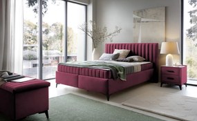 Posteľ Joy 180x200 cm, tmavo ružová látka