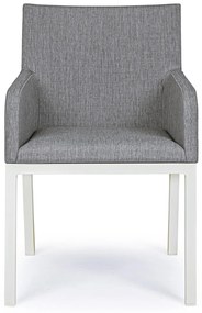 Záhradná stolička newo šedo-biela MUZZA