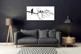 Obraz na skle Vtáky vetva umenie 125x50 cm
