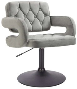 LuxuryForm DESIGN Stolička ADRIA VELUR na čiernom tanieri - sivá