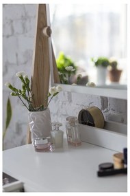 Biely toaletný stojan so zásuvkou a zrkadlom Ragaba Leno