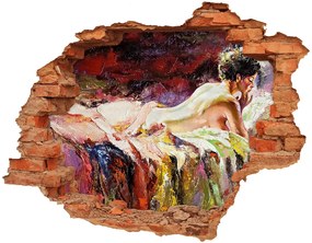 Diera 3D v stene nálepka Klame žena nd-c-31221288