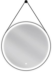 Mexen Reni, LED kúpeľňové zrkadlo s podsvietením 70x70 cm, 6000K, čierny rám, ochrana proti zahmlievaniu, 9812-070-070-611-70