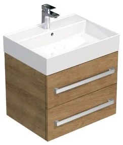 Kúpeľňová skrinka s umývadlom SAT Cube Way 60x47,5x46 cm Hickory dub CUBE46602DHSAT, 1 ks