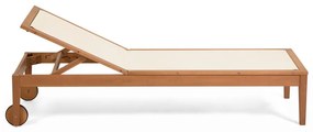 Béžové záhradné ležadlo z eukalyptového dreva Kave Home Caterin