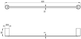 Deante Arnika, vešiak na uteráky 620mm, chrómová, DEA-ADA_0621