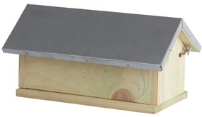 Domček pre čmeliaky Bee, 15x29x17 cm, drevo/kov, hnedá