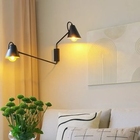 Inteligentná nástenná lampa čierna 2-svetlá nastaviteľná vrátane Wifi A60 - Lune