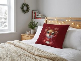 3D obliečka na vankúš z mikrovlákna MERRY FAWN 45x45 cm, červený