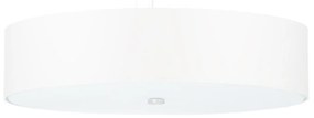 Závesné svietidlo Skala, 1x biele textilné tienidlo, (biele sklo), (fi 50 cm)