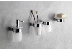 Gedy - Nástenný držiak na mydlo PIRENEI opálové sklo/lesklý chróm