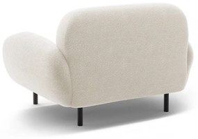 Biele kreslo z textílie buklé Poppy – Micadoni