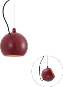 Design hanglamp rood voor railsysteem 1-fase - Slimline Sara