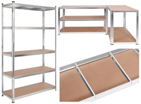 Dielenský regál IRONHOLD 205x120 cm strieborný