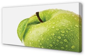Obraz canvas Jablko zelená vodné kvapky 120x60 cm