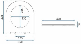 Rea Carlo, toaletné WC sedadlo 420x360mm z duroplastu, čierna matná, REA-C6004