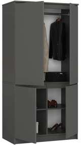 Skriňa S 90 4D CLP grafitová / sivá