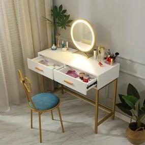 Sammer Toaletný stolík s LED osvetlením v zlatej farbe TL20 LED zlaty