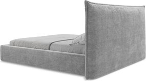 Svetlosivá čalúnená dvojlôžková posteľ s úložným priestorom s roštom 140x200 cm Esala – Makamii