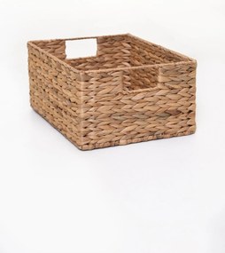 Policový kôš LANTA, vodný hyacint, šírka 34 cm, natur